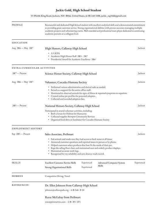 Best Tips On How To Write A High School Student Resume In 2026 ...