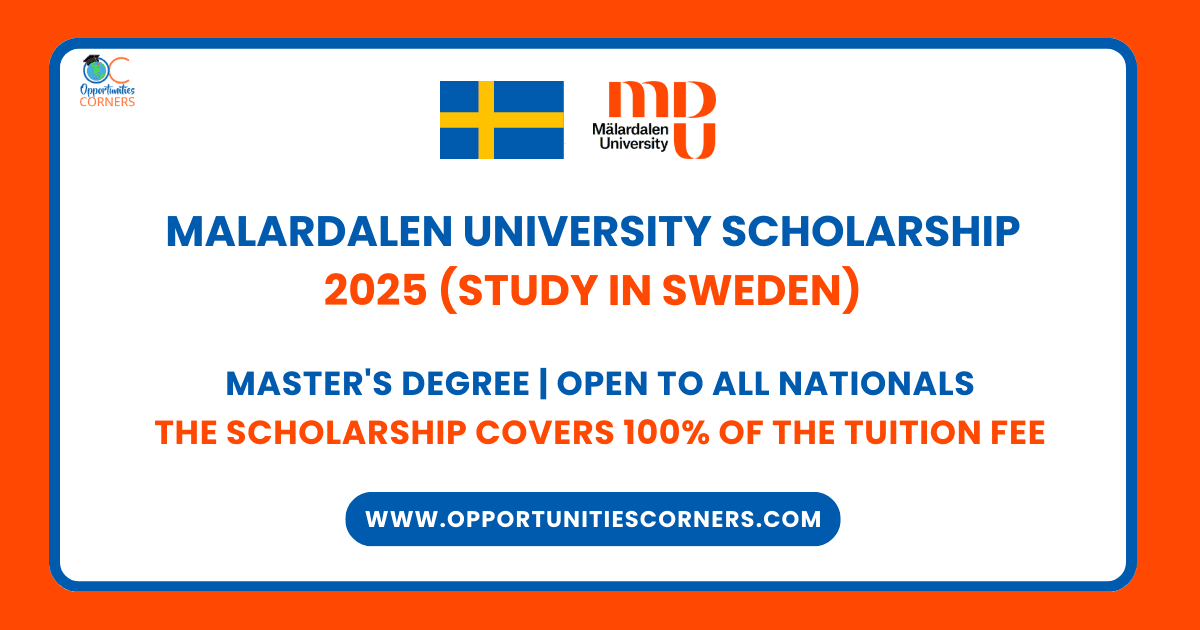 Malardalen University Scholarship 2025 (Study in Sweden)